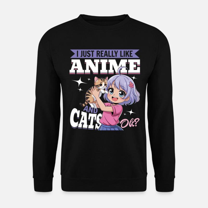 Anime & Cats Kawaii - Unisex Sweatshirt - black