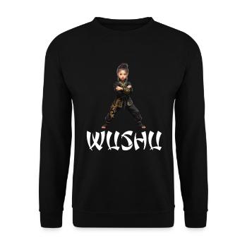 Fier combattant de Wushu avec motif de dragon - Sweat-shirt Unisexe - noir - Devant - Alina (178cm) & Michal (187cm)