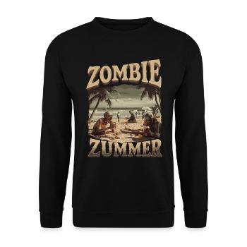 Zombie Zummer sur la plage Apocalypse - Sweat-shirt Unisexe - noir - Devant - Alina (178cm) & Michal (187cm)