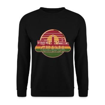 Silhouette de style rétro du Ghana avec point de repère - Sweat-shirt Unisexe - noir - Devant - Alina (178cm) & Michal (187cm)
