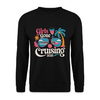 Girls Gone Cruising 2025 Sunglasses Palm Trees - Unisex Sweatshirt - black - Front - Alina (178cm) & Michal (187cm)