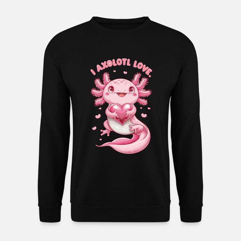 Axolotl Love Heart Hug Cute - Unisex Sweatshirt - black