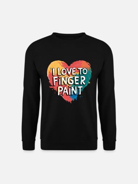 Ich Liebe Fingerfarben Herz Design Kunst - Unisex sweater - sort