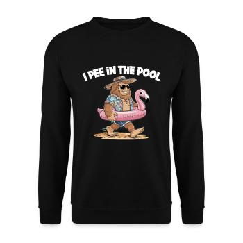 Pool Lustiger Bigfoot Sommer - Unisex Pullover - Schwarz - Vorne - Alina (178cm) & Michal (187cm)