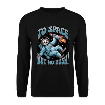 Cozy space trip with sloth astronaut - Unisex Sweatshirt - black - Front - Alina (178cm) & Michal (187cm)