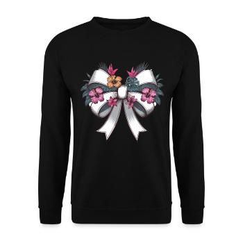 Arc floral élégant avec une touche tropicale - Sweat-shirt Unisexe - noir - Devant - Alina (178cm) & Michal (187cm)