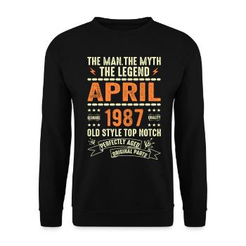 Avril 1987, AVRIL 1987 - Sweat-shirt Unisexe - noir - Devant - Alina (178cm) & Michal (187cm)