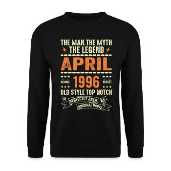 Avril 1996, AVRIL 1996 - Sweat-shirt Unisexe - noir - Devant - Alina (178cm) & Michal (187cm)