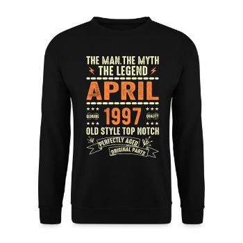 april 1997, APRIL 1997 - Unisex Pullover - Schwarz - Vorne - Alina (178cm) & Michal (187cm)