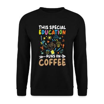 Cette éducation spécialisée fonctionne avec du café - Sweat-shirt Unisexe - noir - Devant - Alina (178cm) & Michal (187cm)