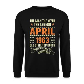 Avril 1963, AVRIL 1963 - Sweat-shirt Unisexe - noir - Devant - Alina (178cm) & Michal (187cm)