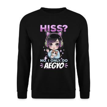Anime K Pop & Cats Kawaii - Unisex Pullover - Schwarz - Vorne - Alina (178cm) & Michal (187cm)