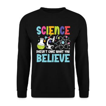 La science est indépendante : promouvoir l’enseignement des STIM - Sweat-shirt Unisexe - noir - Devant - Alina (178cm) & Michal (187cm)