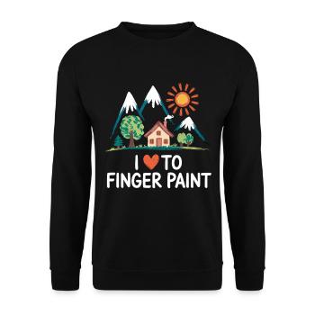 J’aime la peinture au doigt Maison de la nature - Sweat-shirt Unisexe - noir - Devant - Alina (178cm) & Michal (187cm)
