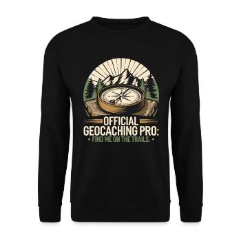 Officiel Geocaching Pro : Retrouvez-moi sur le - Sweat-shirt Unisexe - noir - Devant - Alina (178cm) & Michal (187cm)