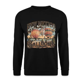 New Mexico Land Of Hot Balloons Adventure In The - Unisex Sweatshirt - black - Front - Alina (178cm) & Michal (187cm)