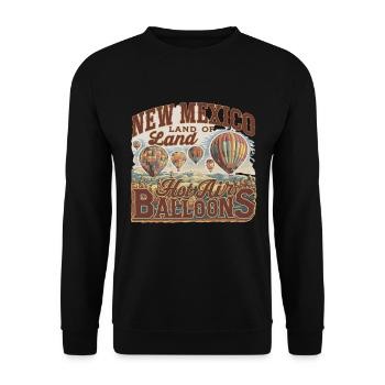 New Mexico Land Of Hot Air Balloons Abenteuer - Unisex Pullover - Schwarz - Vorne - Alina (178cm) & Michal (187cm)