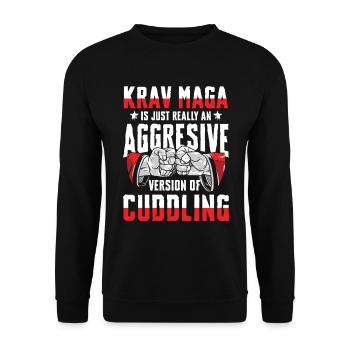 Krav Maga is simply an aggressive version of - Unisex Sweatshirt - black - Front - Alina (178cm) & Michal (187cm)