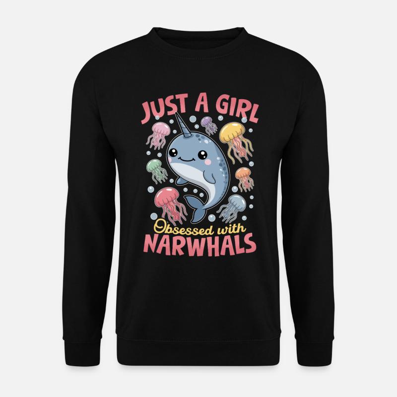 Narval Chibi Kawaii - Sweat-shirt Unisexe - noir