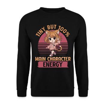 Anime Chibi Kawaii - Sweat-shirt Unisexe - noir - Devant - Alina (178cm) & Michal (187cm)