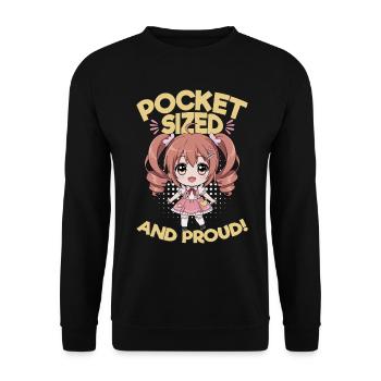 Anime Chibi Kawaii - Sweat-shirt Unisexe - noir - Devant - Alina (178cm) & Michal (187cm)