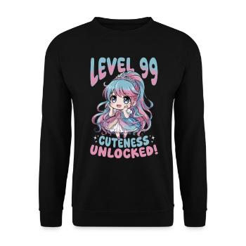 Anime Chibi Kawaii - Sweat-shirt Unisexe - noir - Devant - Alina (178cm) & Michal (187cm)