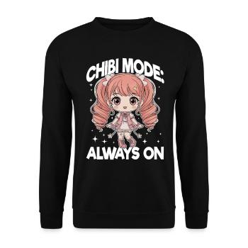 Anime Chibi Kawaii - Sweat-shirt Unisexe - noir - Devant - Alina (178cm) & Michal (187cm)