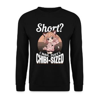Anime Chibi Kawaii - Sweat-shirt Unisexe - noir - Devant - Alina (178cm) & Michal (187cm)