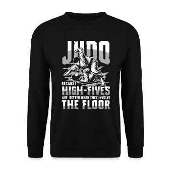Judo: High-Fives Are Better When Involving The - Unisex Sweatshirt - black - Front - Alina (178cm) & Michal (187cm)
