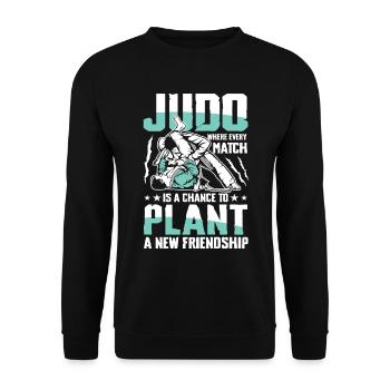 Judo : Chaque rencontre est une opportunité, une nouvelle - Sweat-shirt Unisexe - noir - Devant - Alina (178cm) & Michal (187cm)
