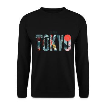 Japan Tokyo Cityscape Travel Adventure - Unisex Sweatshirt - black - Front - Alina (178cm) & Michal (187cm)