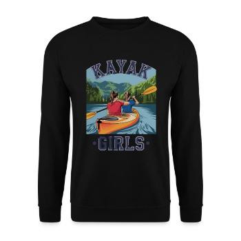 Kayak Girls Nature Adventure for Water Sports - Unisex Sweatshirt - black - Front - Alina (178cm) & Michal (187cm)