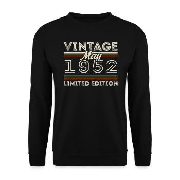 Mai 1952 Geburtstag 1952, Legendär seit Mai 1952 - Unisex Pullover - Schwarz - Vorne - Alina (178cm) & Michal (187cm)