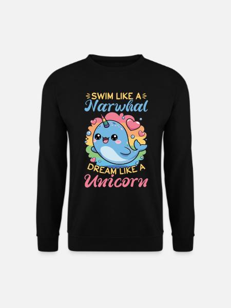 Narval Chibi Kawaii - Sweat-shirt Unisexe - noir