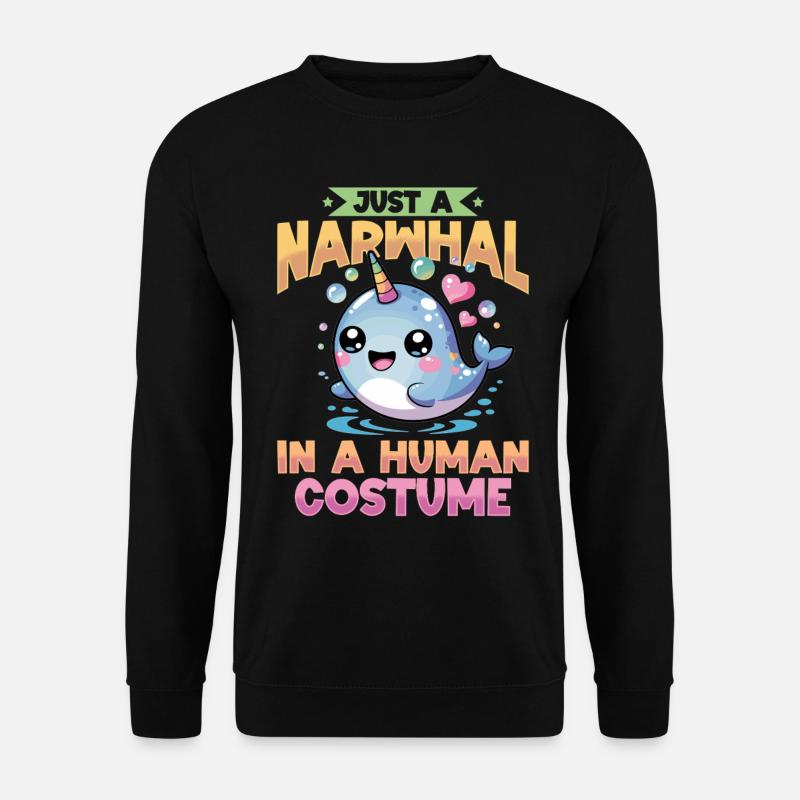 Narval Chibi Kawaii - Sweat-shirt Unisexe - noir
