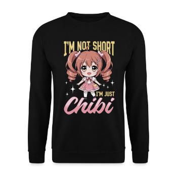 Anime Chibi Kawaii - Unisex Sweatshirt - black - Front - Alina (178cm) & Michal (187cm)