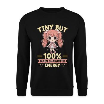 Anime Chibi Kawaii - Sweat-shirt Unisexe - noir - Devant - Alina (178cm) & Michal (187cm)