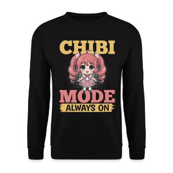 Anime Chibi Kawaii - Sweat-shirt Unisexe - noir - Devant - Alina (178cm) & Michal (187cm)