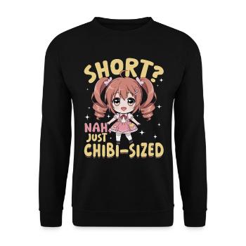 Anime Chibi Kawaii - Sweat-shirt Unisexe - noir - Devant - Alina (178cm) & Michal (187cm)