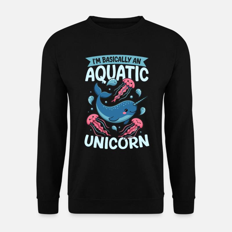 Narval Chibi Kawaii - Sweat-shirt Unisexe - noir