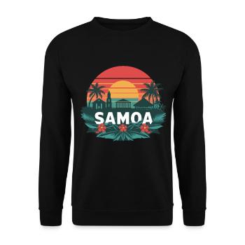Entdecke Die Schönheit Von Samoa Im Tropischen - Unisex Pullover - Schwarz - Vorne - Alina (178cm) & Michal (187cm)
