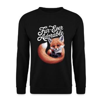 Fur-ever adorable fox illustration for - Unisex Sweatshirt - black - Front - Alina (178cm) & Michal (187cm)