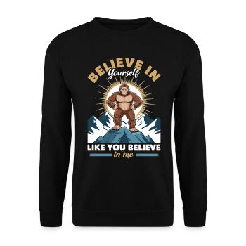 Bigfoot Sasquatch - Unisex Pullover - Schwarz - Vorne - Alina (178cm) & Michal (187cm)