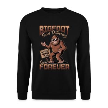 Bigfoot Sasquatch - Unisex Pullover - Schwarz - Vorne - Alina (178cm) & Michal (187cm)