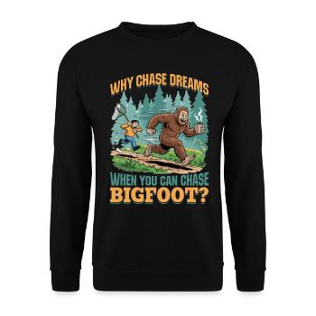 Bigfoot Sasquatch - Unisex Pullover - Schwarz - Vorne - Alina (178cm) & Michal (187cm)
