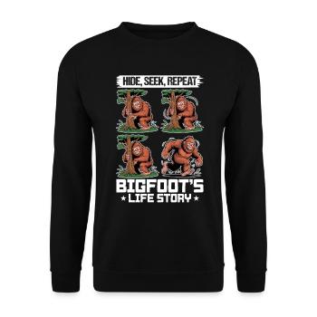 Bigfoot Sasquatch - Unisex Pullover - Schwarz - Vorne - Alina (178cm) & Michal (187cm)