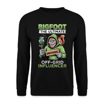 Bigfoot Sasquatch - Unisex Pullover - Schwarz - Vorne - Alina (178cm) & Michal (187cm)