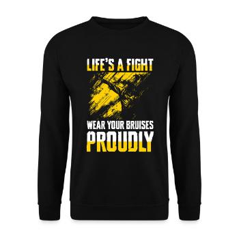 Life is a struggle Wear your wounds proudly - Unisex Sweatshirt - black - Front - Alina (178cm) & Michal (187cm)