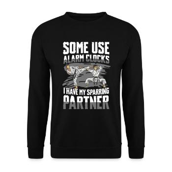 Certains utilisent des réveils, j’ai le mien - Sweat-shirt Unisexe - noir - Devant - Alina (178cm) & Michal (187cm)