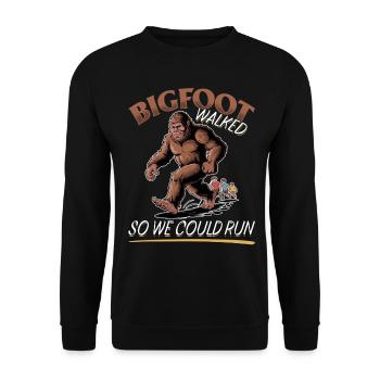 Bigfoot Sasquatch - Unisex Pullover - Schwarz - Vorne - Alina (178cm) & Michal (187cm)